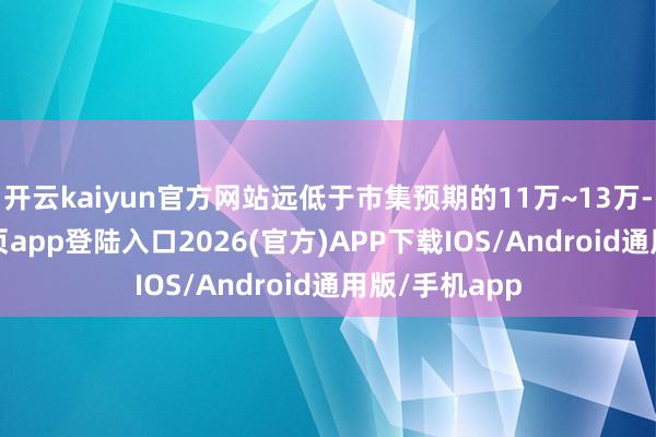 开云kaiyun官方网站远低于市集预期的11万~13万-kai云体育网页app登陆入口2026(官方)APP下载IOS/Android通用版/手机app
