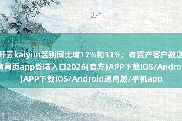 开云kaiyun区别同比增17%和31%；有资产客户数达313万户-kai云体育网页app登陆入口2026(官方)APP下载IOS/Android通用版/手机app
